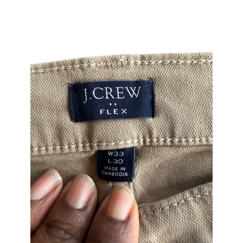 J.Crew Flex Slim Fit Mens Pants Beige Size 33x30 Made In Cambodia NWOT Preppy - Picture 3 of 15